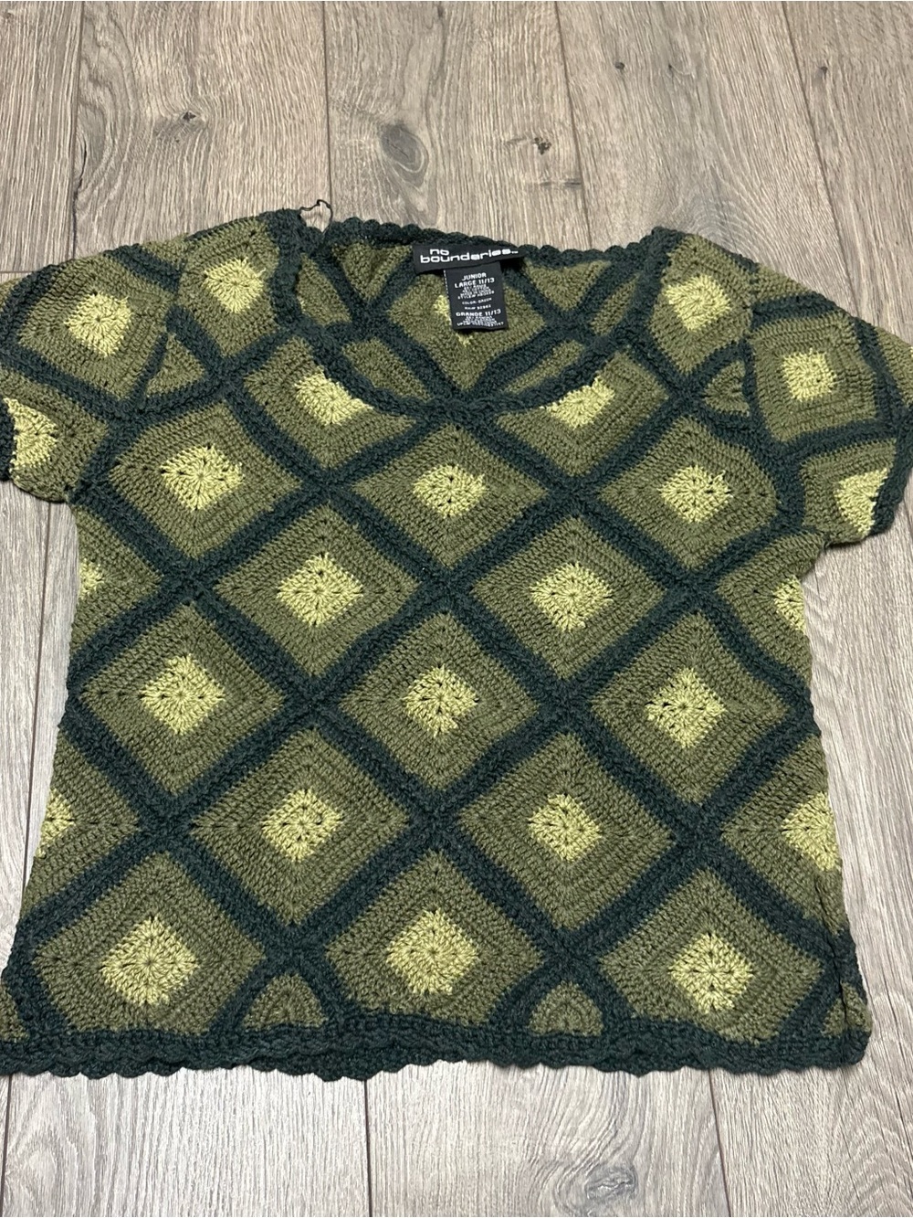 Green crochet top